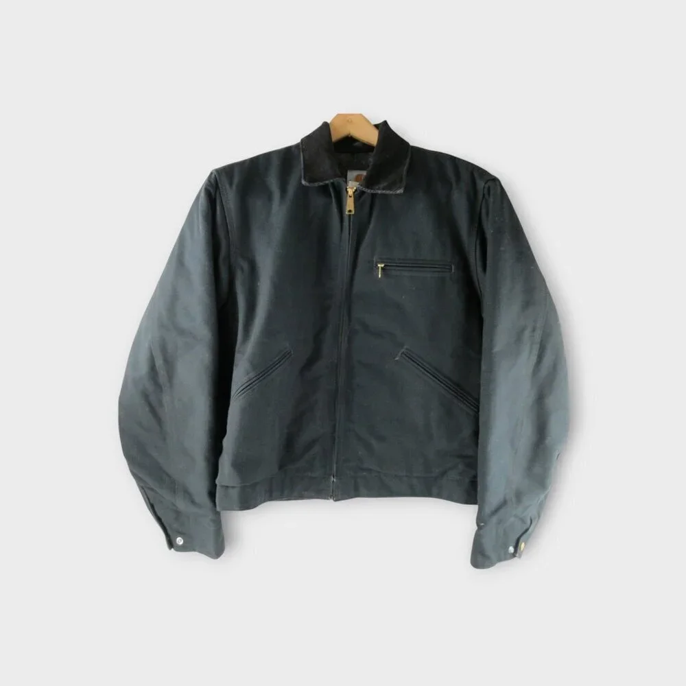 Carhartt VTG Blanket-Lined Firm Duck Detroit Jackets Medium Size 40R J01 Black